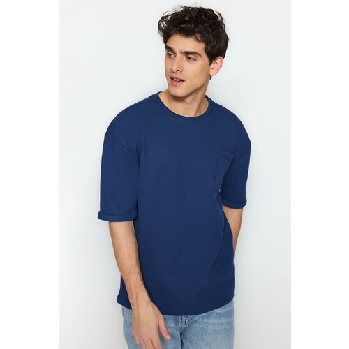 Trendyol T-Shirt - Navy blue - Relaxed fit Cene
