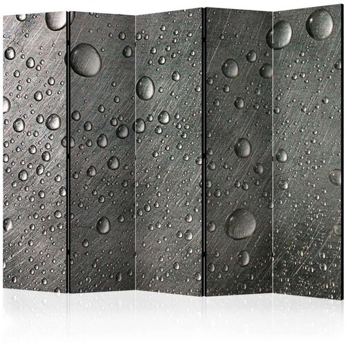  Paravan u 5 dijelova - Steel surface with water drops II [Room Dividers] 225x172 Cijene