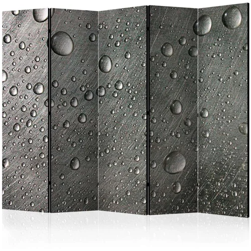  Paravan u 5 dijelova - Steel surface with water drops II [Room Dividers] 225x172