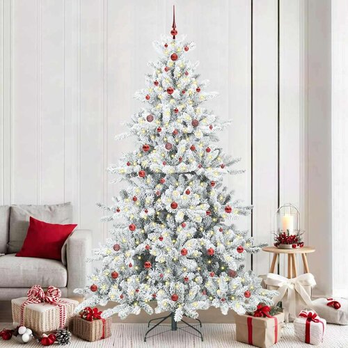 vidaXL Umjetno božićno drvce s nogom with LEDs s stalakom 240cm PVC Cijene