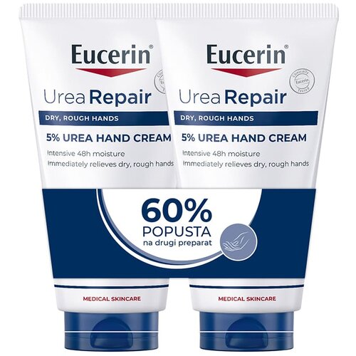 EUCERIN&amp;reg; BOX UreaRepair Plus Krema za ruke sa ureom 75ml + 75ml Slike