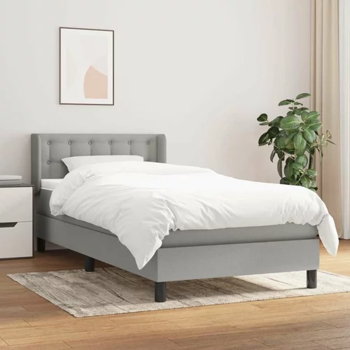  Box spring postelja z vzmetnico svetlo siv 100x200 cm blago, (20724431)