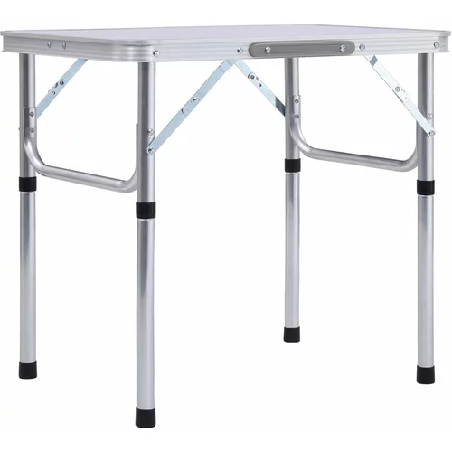 vidaXL Zložljiva miza za kampiranje bela iz aluminija 60x45 cm, (20817041)