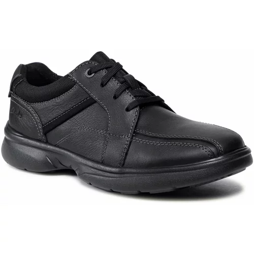 Clarks Nizki čevlji Bradley Walk 261533327 Blk Tumbled Leather