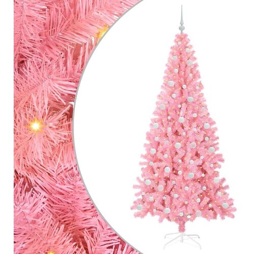 VidaXL Božićno drvce s 300 LED svjetlima Ružičasta 210 cm PVC Slike