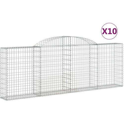  Lučne gabionske ko&amp;scaron;are 10kom 300x30x100/120cm pocinčano željezo Slike