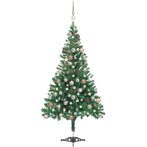  Umjetno osvijetljeno božićno drvce s kuglicama 120 cm 230 grana Cene
