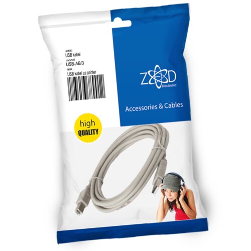 Zed Electronic USB kabl za printer, dužina 3.0 metra &ndash; USB-AB/3 Cijene