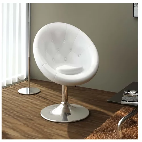  Barski stolček belo umetno usnje