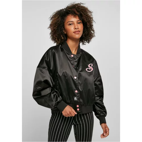 Starter Black Label Women's Beginner Satin College Jacket Black