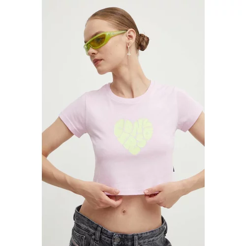 Converse Pamučna majica za žene, boja: ružičasta, 10026369-A04