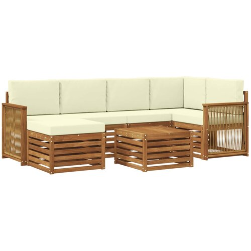 vidaXL Kotna sedežna garnitura z blazino 6 pcs Naravna in smetana, (5000271456) Cene