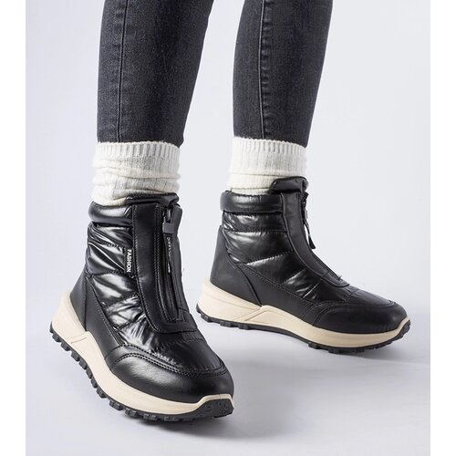 Gemre Black insulated snow boots with a zipper Ritter Cene
