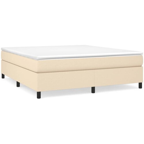  Okvir za krevet s oprugom krem 160x200 cm od tkanine Slike