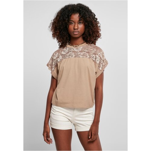 UC Ladies Women&amp;#039;s Short Oversized Lace T-Shirt Softtaupe Slike
