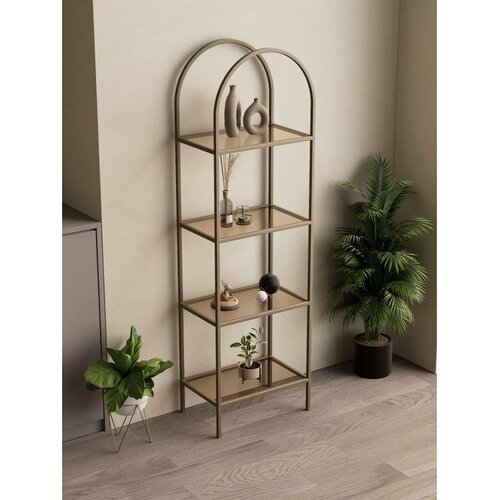 Hanah home İdil polica za knjige 47 &amp;times; 158 &amp;times; 30 cm, antik / bronzano staklo Slike