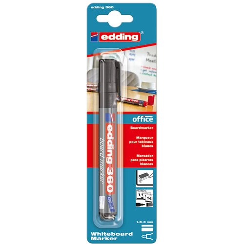  OZNAČEVALEC ZA BELO TABLO 1,5-3MM EDDING 360/1 ČRNI BLISTER Slike
