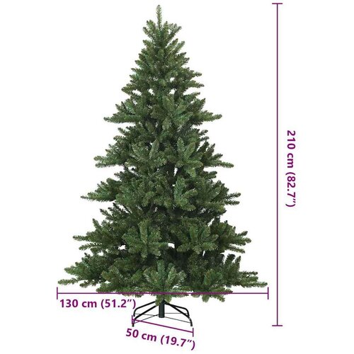 VidaXL Umjetno božićno drvce s nogom Zelena 210 cm PVC, čelik Slike