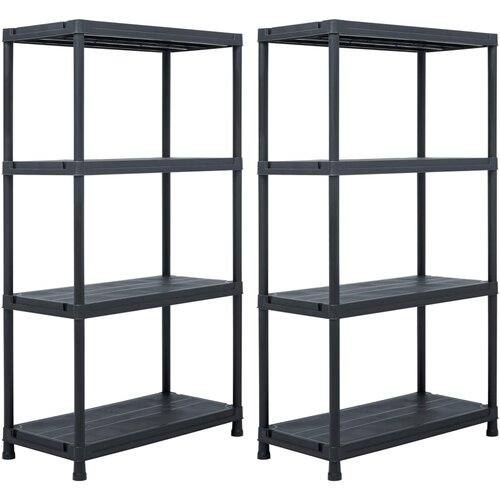 VidaXL Stalci za pohranu 2 kom crni 60 x 30 x 138 cm plastični Slike