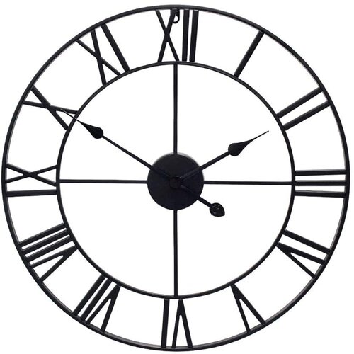 Metalni retro 3D zidni sat crni 60cm Cijene