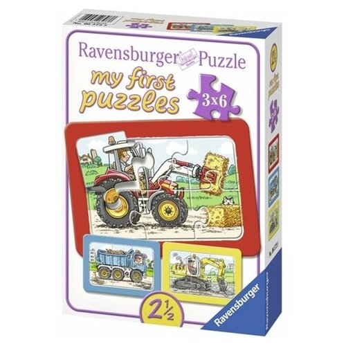 Ravensburger puzzle (slagalice) - Moje prve puzzle, 3 u 1, mašine RA06573 Cene