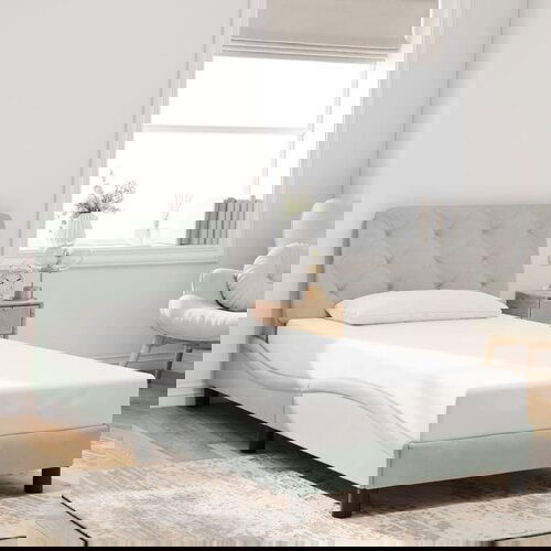 Furnova Posteljni okvir brez vzmetnice svetlo siv 90x200 cm žamet, (21938585) Slike
