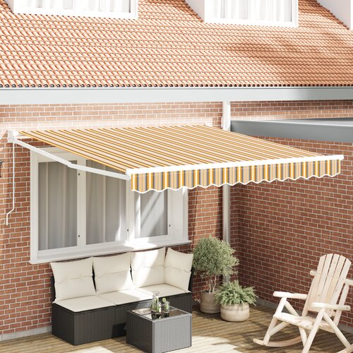 VidaXL Ročna retraktibilna tenda Črtasta 300x250 cm Slike