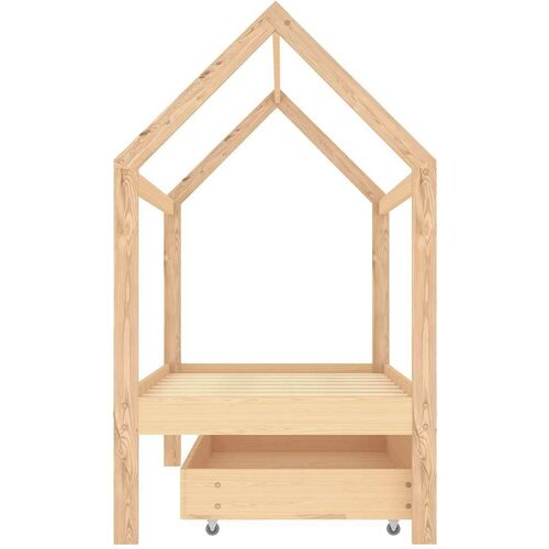 VidaXL Okvir za dječji krevet s ladicom od masivne borovine 80x160 cm Slike