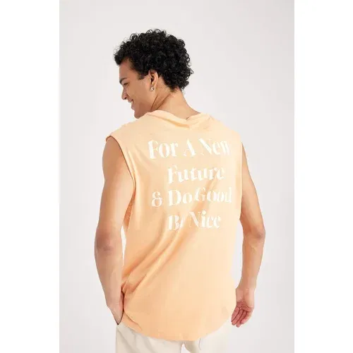 Defacto Boxy Fit Printed Crew Neck Sleeveless Undershirt