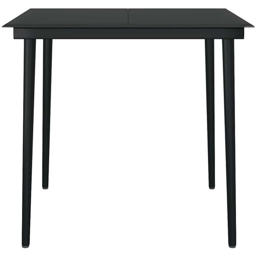  Vrtni blagovaonski set od 5 dijelova, crni, poliratan, staklo Crna Dužina stola 80 cm Slike
