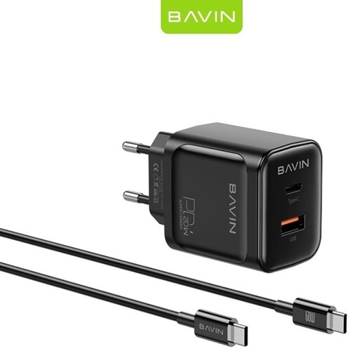 BAVIN PC2086Y kucni punjac 20W PD+QC3.0 TYPE C na TYPE C crni Cene