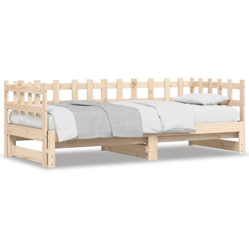  Dnevni ležaj na izvlačenje 2 x (90 x 200) cm masivna borovina Smeđa 90 x 200 cm Slike