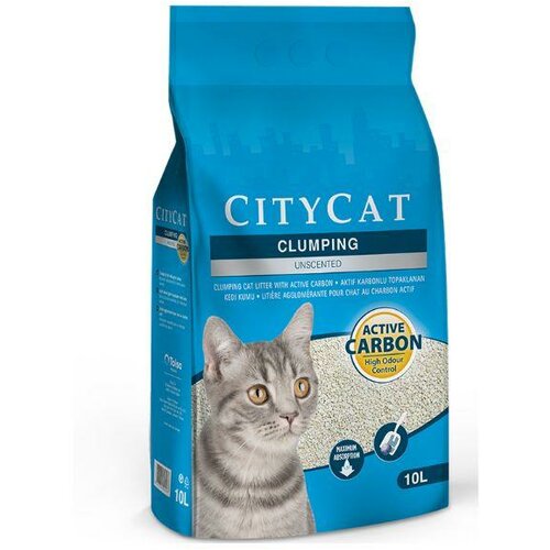 Citycat grudvajući posip za mačke sa aktivnim ugljem 10l Slike