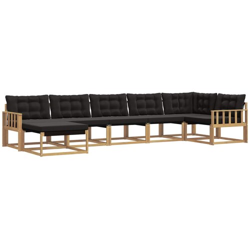 vidaXL Zunanja garnitura za sedenje z blazino 7 pcs Bela in črna, (5000282071) Cene