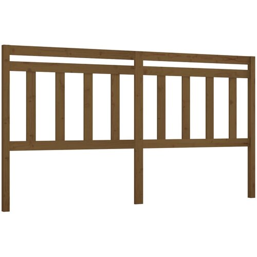  Uzglavlje za krevet boja meda 186 x 4 x 100 cm masivna borovina Slike