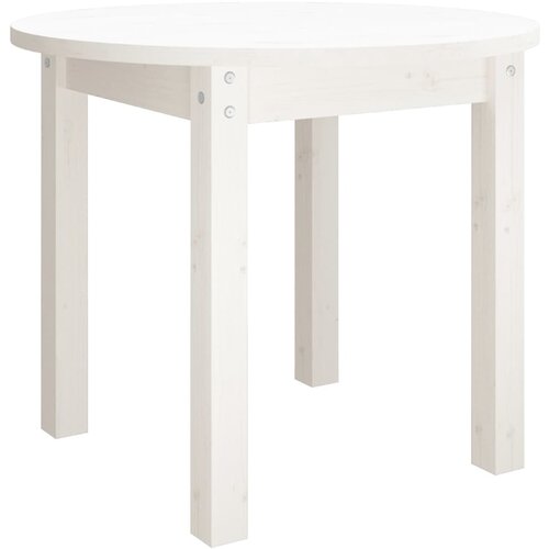 Maison Chic Klubska mizica - kavna mizica - Nizka mizica bela &amp;Oslash; 55x45 cm trdna borovina, (21755419) Slike