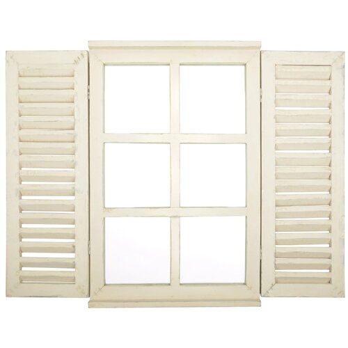 Esschert Design bijelo ogledalo Window, 59 x 39 cm Slike