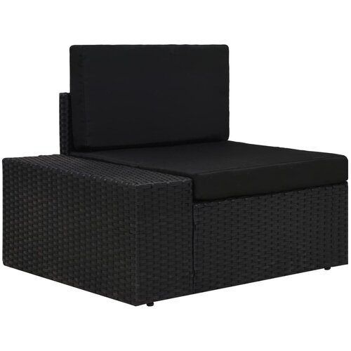 vidaXL Modularna kutna sofa od poliratana s desnim naslonom crna Cijene