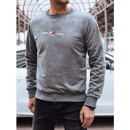 DStreet Bluza męska bez kaptura szara Slike