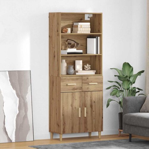 vidaXL Visok predalnik s predalom Umetni hrast 69,5 x 32,5 x 180 cm Cene