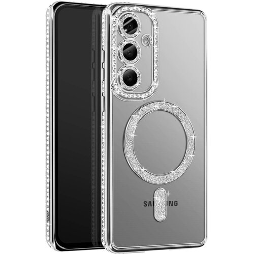 AVIZAR Diamantno ohišje za Samsung Galaxy S25 MagSafe Obris Strass, Srebrna, (5000010545) Cene