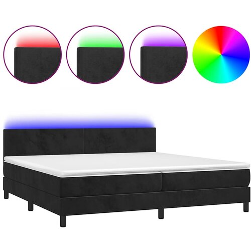  box spring s madracem LED crni 200x200 cm bar&amp;scaron;un Slike