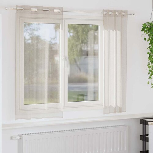 Voile zavjesa sa zavjesama 2 pcs Pijesak 175 x 140 cm Poliester Cijene
