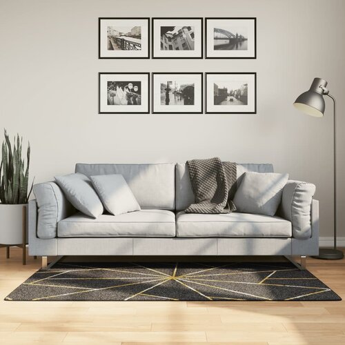 vidaXL Preproga pralna črna in zlata 80x150 cm protizdrsna Cene
