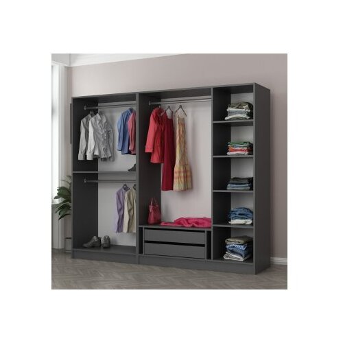 Hanah home Ormar Kale 225x210x52cm Crni Slike