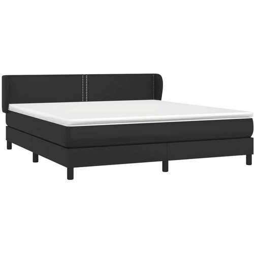  Krevet s oprugama i madracem crni 180 x 200 cm od umjetne kože Slike