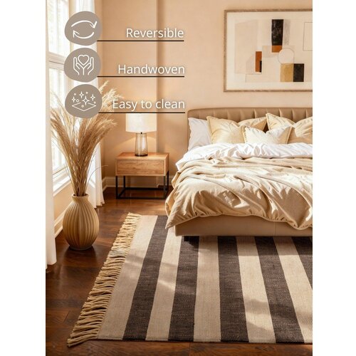 Hanse Home Crni/krem ručno rađen juten tepih 120x170 cm Playa &amp;ndash; Slike