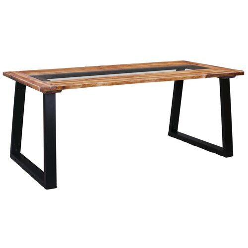 Furnova Jedilna miza 180x90x75 cm trden akacijev les in steklo, (21946882) Cene