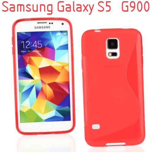  Gumijasti / gel etui S-Line za Samsung Galaxy S5 G900 / S5 Neo G903 - rdeči Slike
