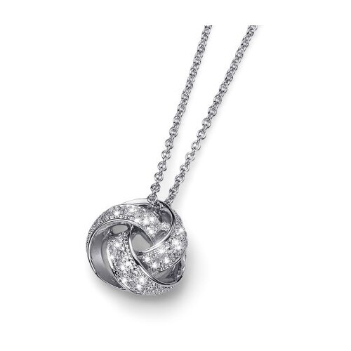  Ženski oliver weber knot crystal lančić sa swarovski belim kristalnim priveskom ( 11593 ) Cene